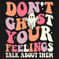 Groovy Don't Ghost Your Feelings Halloween Mental Health Women's Tank Top thumb 5