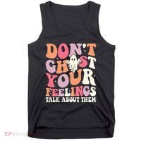 Groovy Don't Ghost Your Feelings Halloween Mental Health Tank Top thumb 0