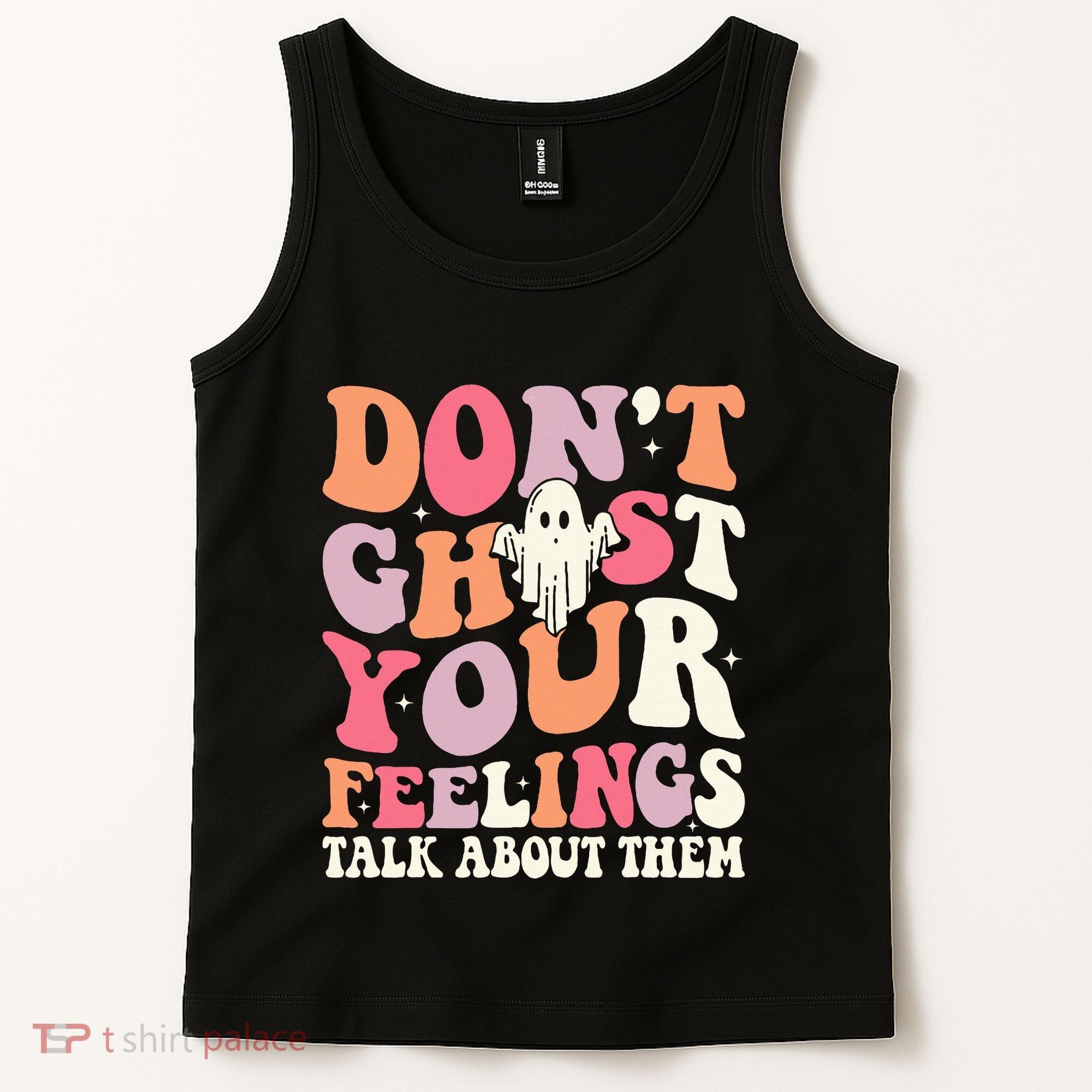 Groovy Don't Ghost Your Feelings Halloween Mental Health Tank Top