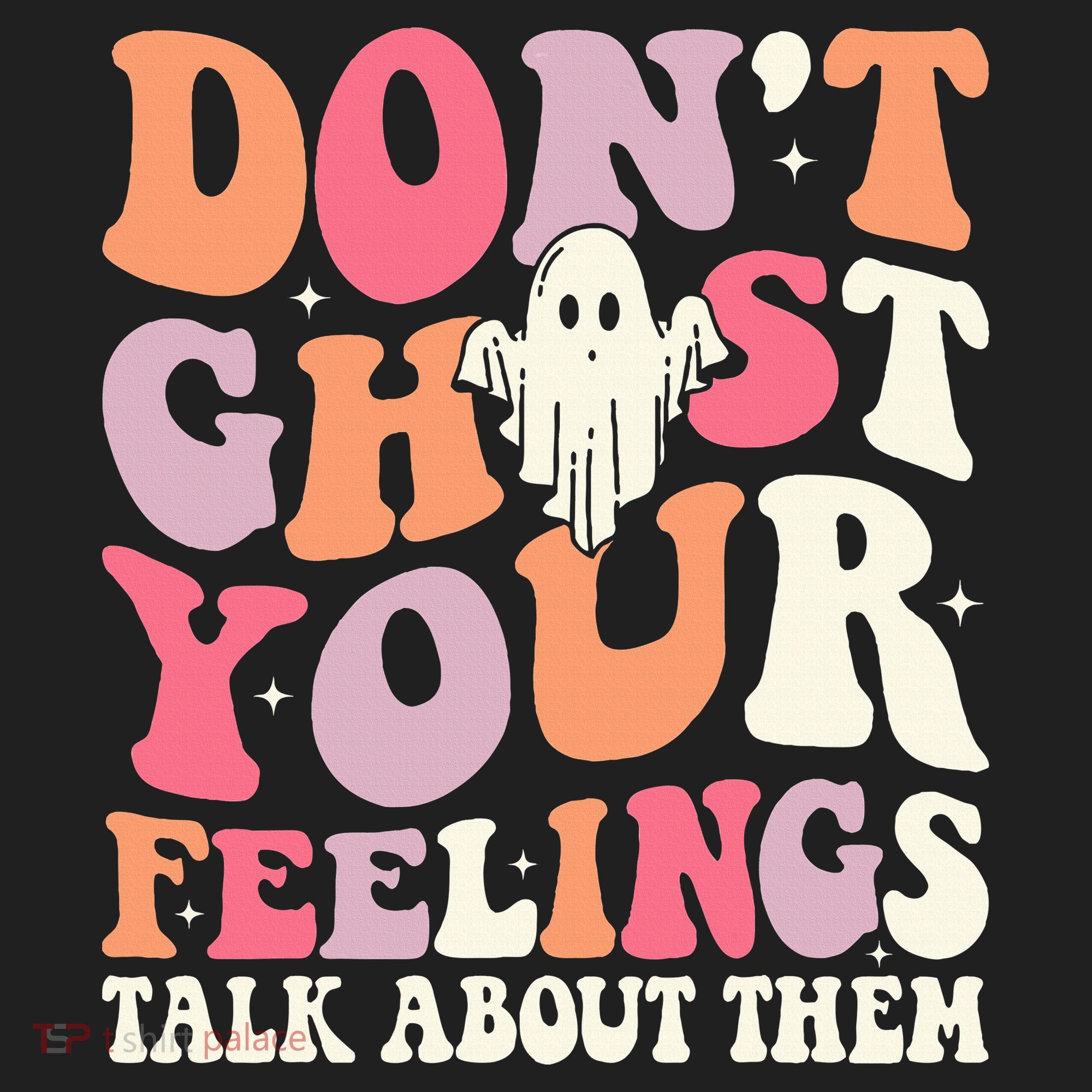 Groovy Don't Ghost Your Feelings Halloween Mental Health Golf Towel