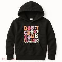 Groovy Don't Ghost Your Feelings Halloween Mental Health Kids Hoodie thumb 0