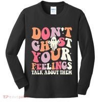 Groovy Don't Ghost Your Feelings Halloween Mental Health Kids Long Sleeve Shirt thumb 0