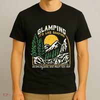 Glamping Definition Glamper Its Like Camping Spark Campers T-Shirt thumb 3