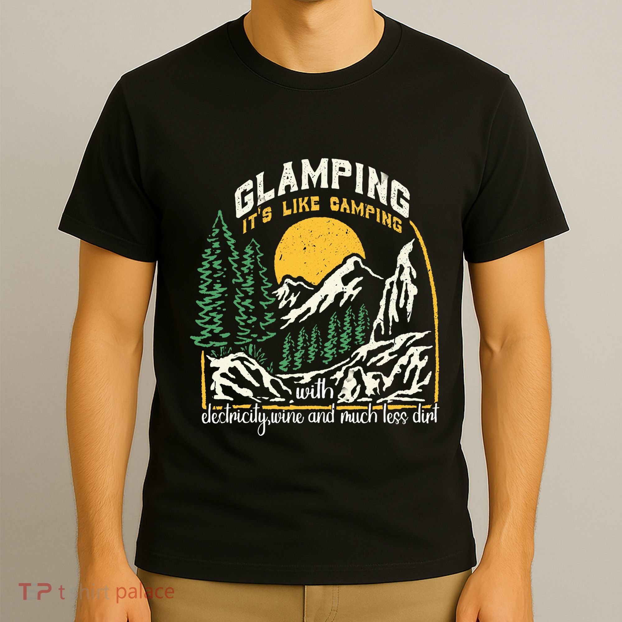 Glamping Definition Glamper Its Like Camping Spark Campers T-Shirt