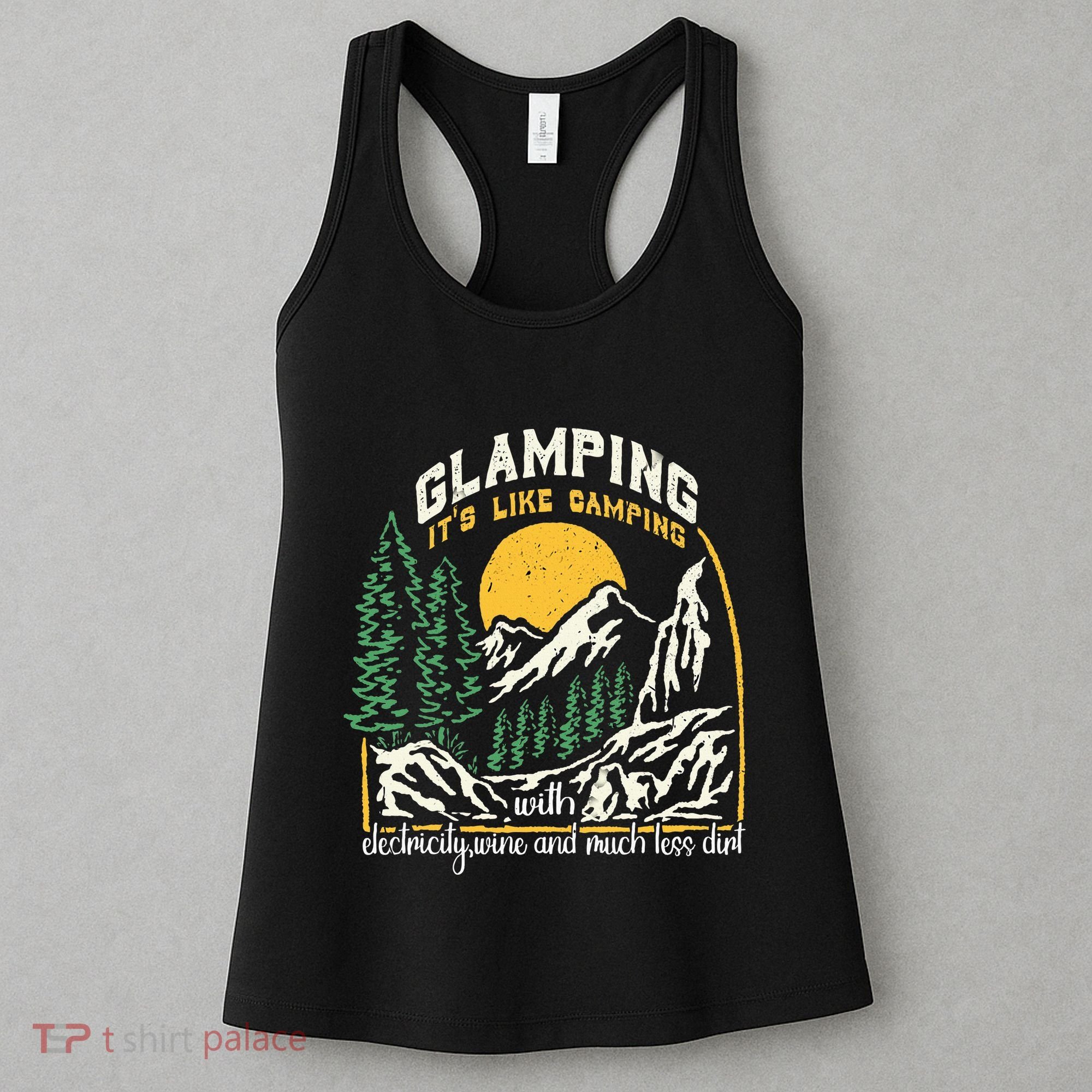 Glamping Definition Glamper Its Like Camping Spark Campers Women's Tank Top