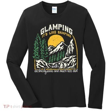 Glamping Definition Glamper Its Like Camping Spark Campers Women's Long Sleeve Shirt