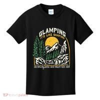 Glamping Definition Glamper Its Like Camping Spark Campers Kids T-Shirt thumb 0