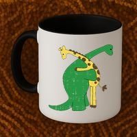 Giraffe Dinosaur Hug Love Dino Animals Safari Halloween Gift Coffee Mug thumb 2