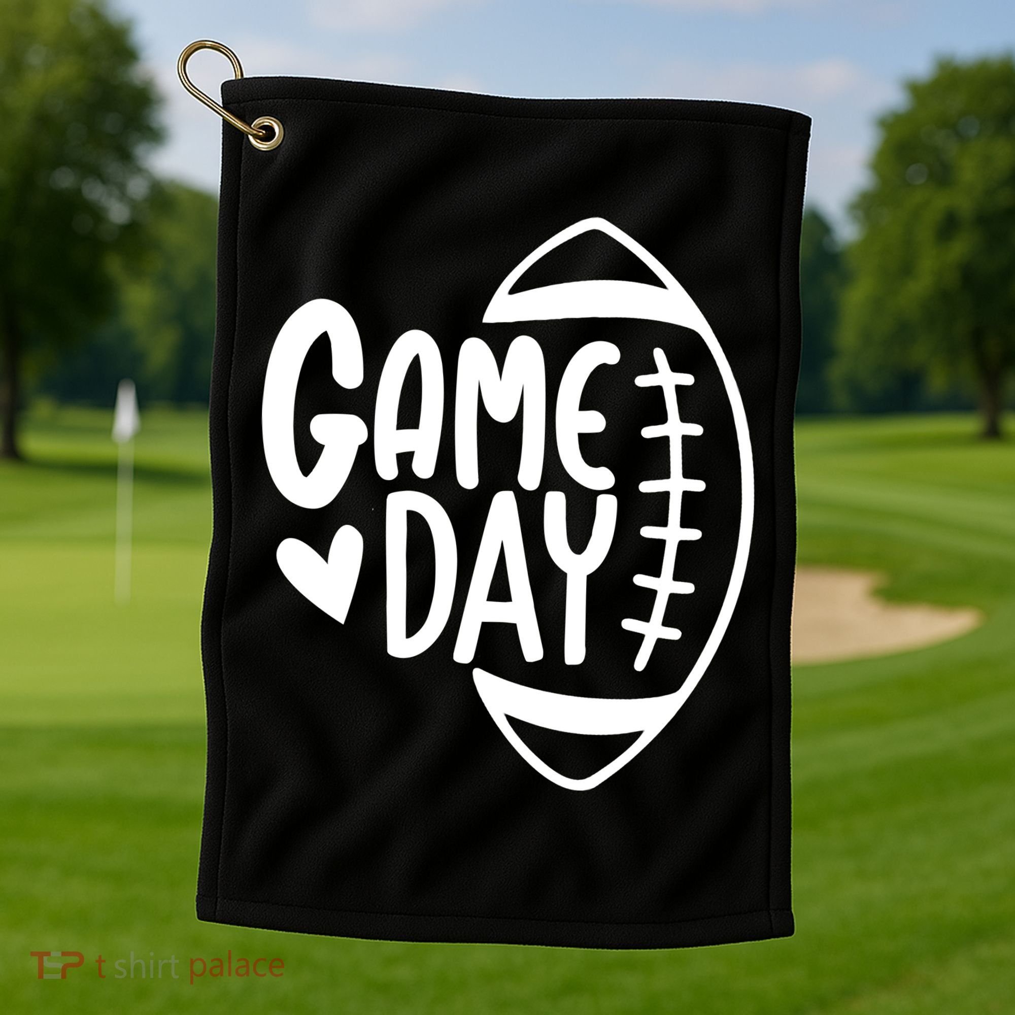 Game Day Heart Football Lover Golf Towel