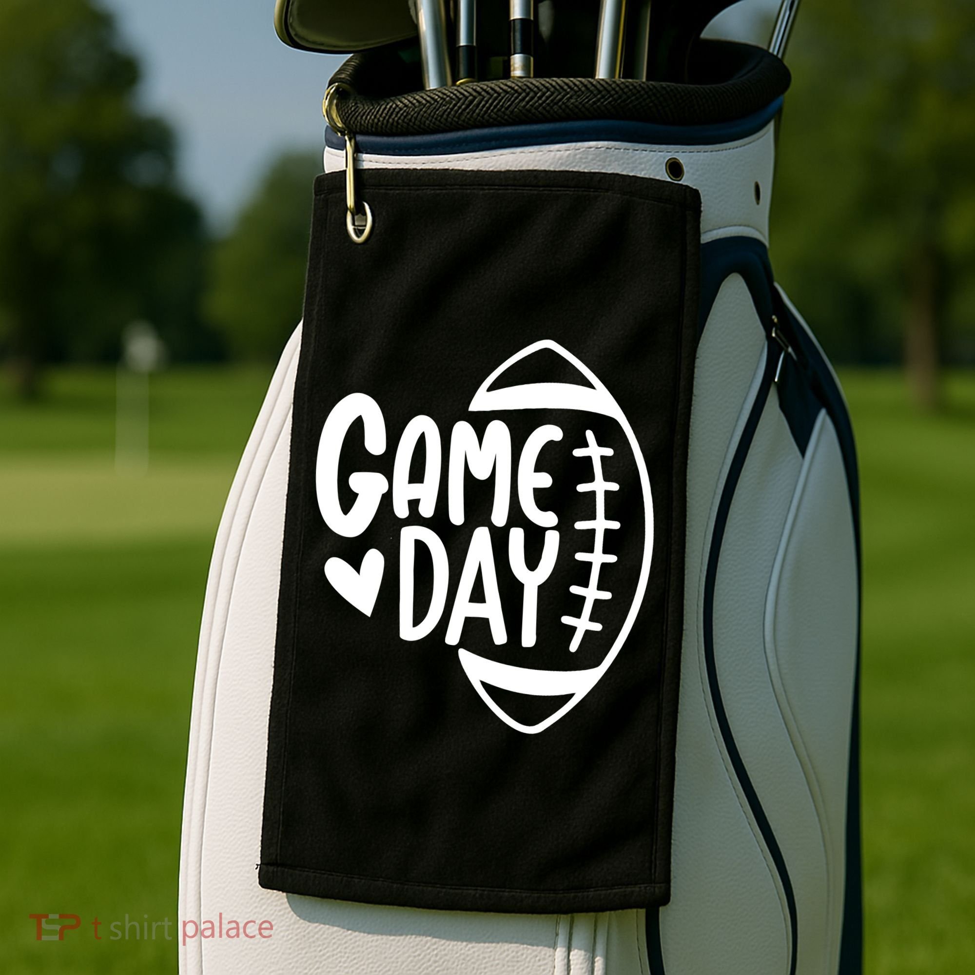 Game Day Heart Football Lover Golf Towel