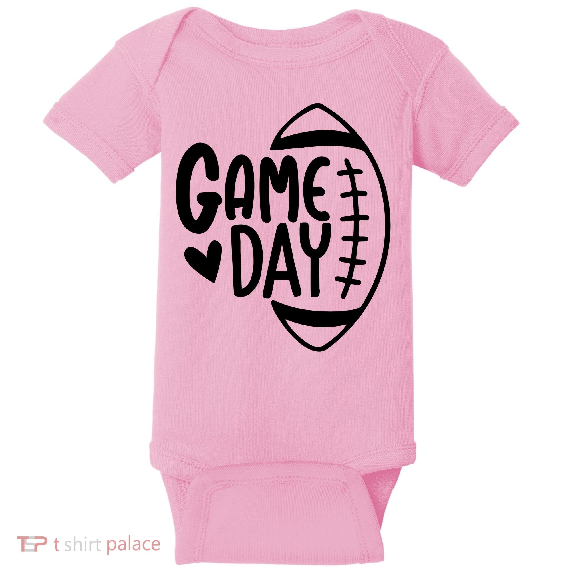 Game Day Heart Football Lover Baby Bodysuit