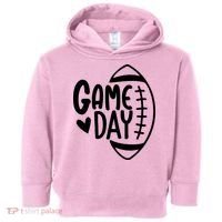Game Day Heart Football Lover Toddler Hoodie thumb 0