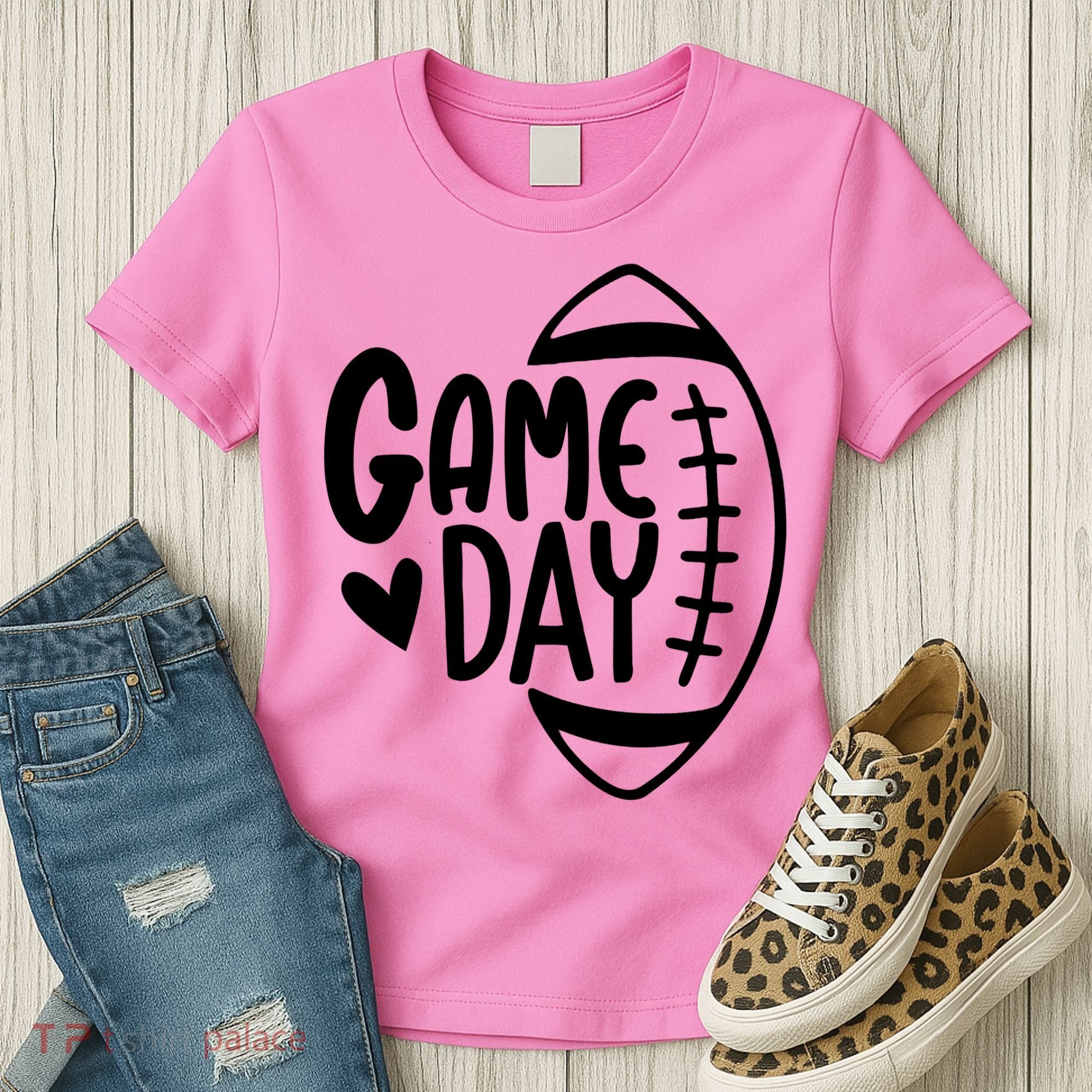 Game Day Heart Football Lover Women's T-Shirt