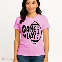 Game Day Heart Football Lover Women's T-Shirt thumb 4