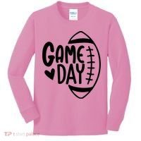 Game Day Heart Football Lover Kids Long Sleeve Shirt thumb 0