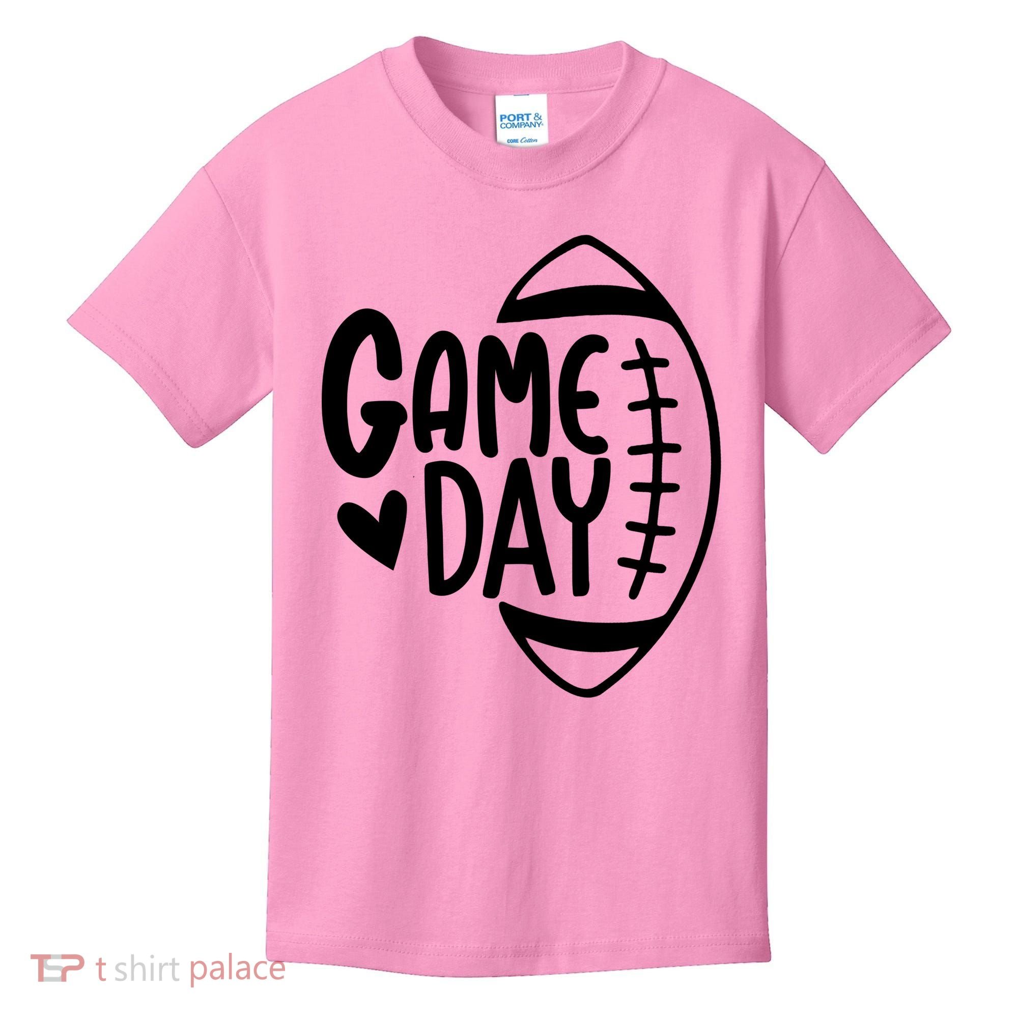 Game Day Heart Football Lover Kids T-Shirt