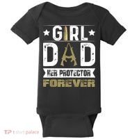 Girl Dad Her Protector Forever Father Day Baby Bodysuit thumb 0