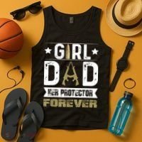 Girl Dad Her Protector Forever Father Day Tank Top thumb 4
