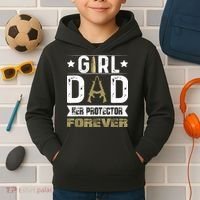 Girl Dad Her Protector Forever Father Day Kids Hoodie thumb 2