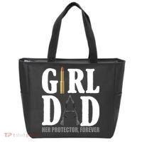 Girl Dad Her Protector Forever Gun Tote Bag thumb 0