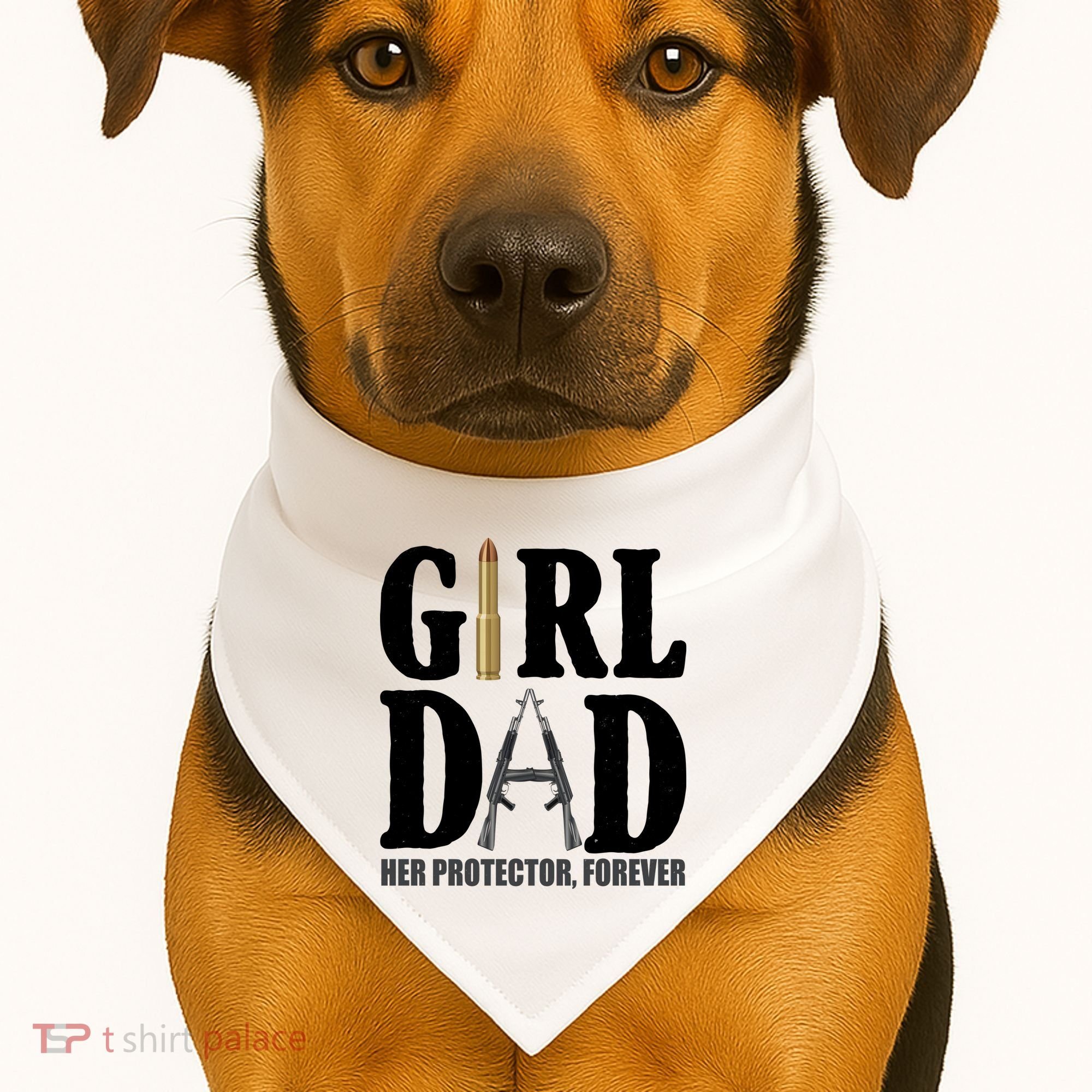 Girl Dad Her Protector Forever Gun USA-Made Doggie Bandana