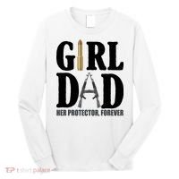 Girl Dad Her Protector Forever Gun Long Sleeve Shirt thumb 0