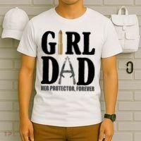 Girl Dad Her Protector Forever Gun T-Shirt thumb 6