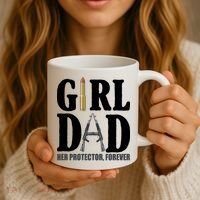 Girl Dad Her Protector Forever Gun Coffee Mug thumb 3