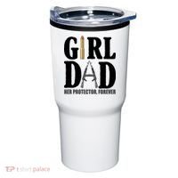 Girl Dad Her Protector Forever Gun Tumbler thumb 0