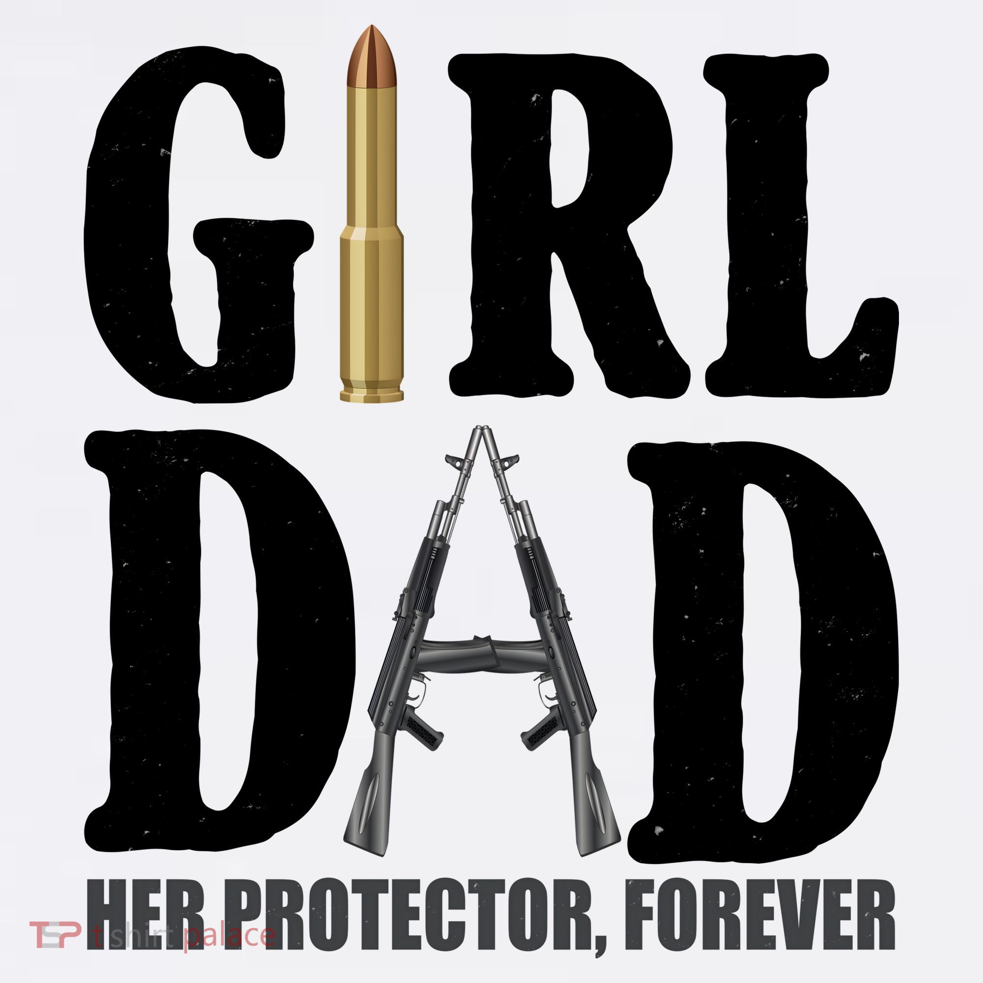 Girl Dad Her Protector Forever Gun Women's Tank Top