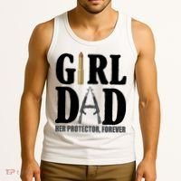 Girl Dad Her Protector Forever Gun Tank Top thumb 3