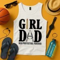 Girl Dad Her Protector Forever Gun Tank Top thumb 4