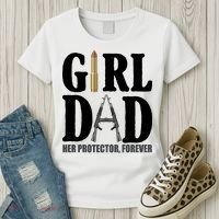 Girl Dad Her Protector Forever Gun Women's T-Shirt thumb 3
