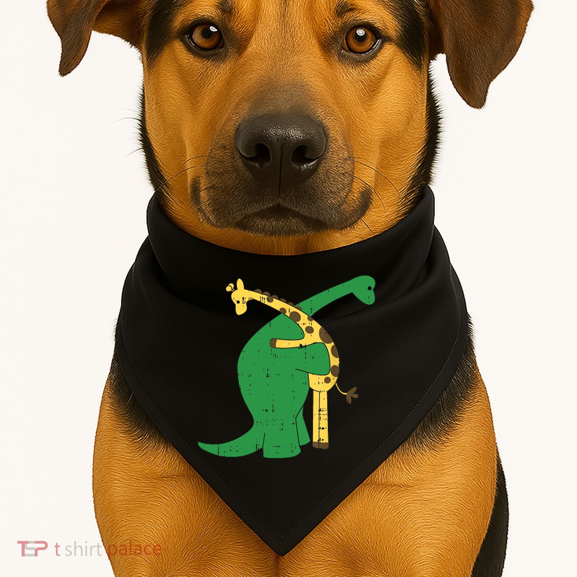 Giraffe Dinosaur Hug Love Dino Animals Safari Halloween Funny Gift USA-Made Doggie Bandana