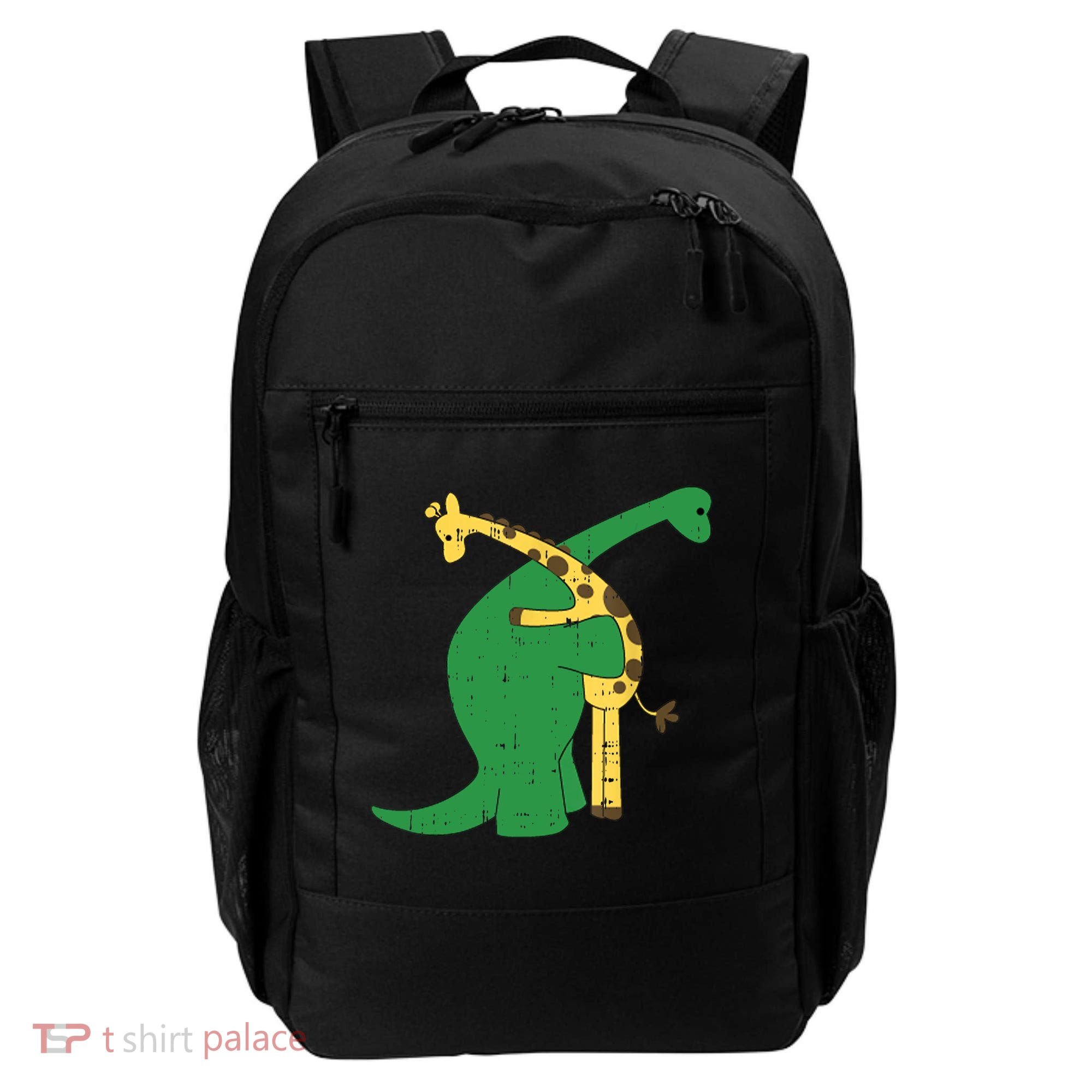 Giraffe Dinosaur Hug Love Dino Animals Safari Halloween Funny Gift Backpack