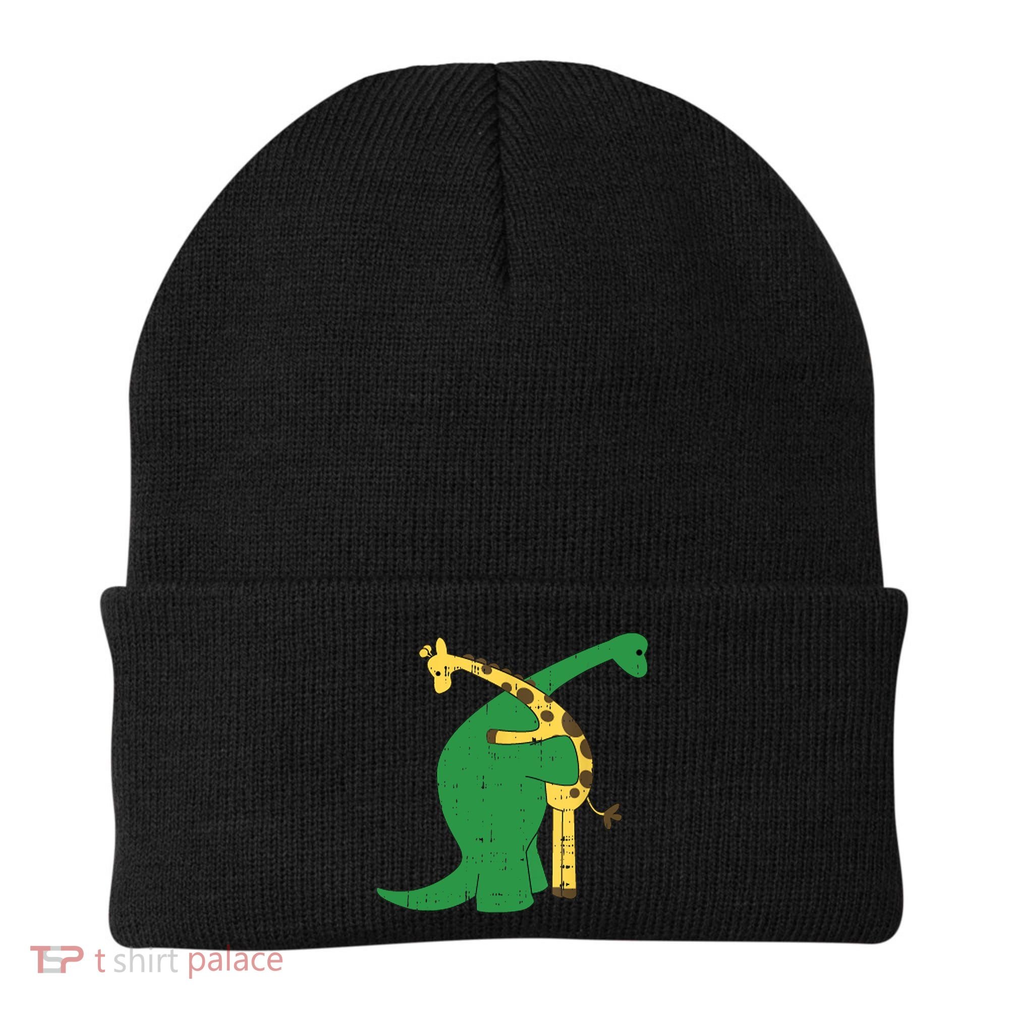 Giraffe Dinosaur Hug Love Dino Animals Safari Halloween Funny Gift Beanie