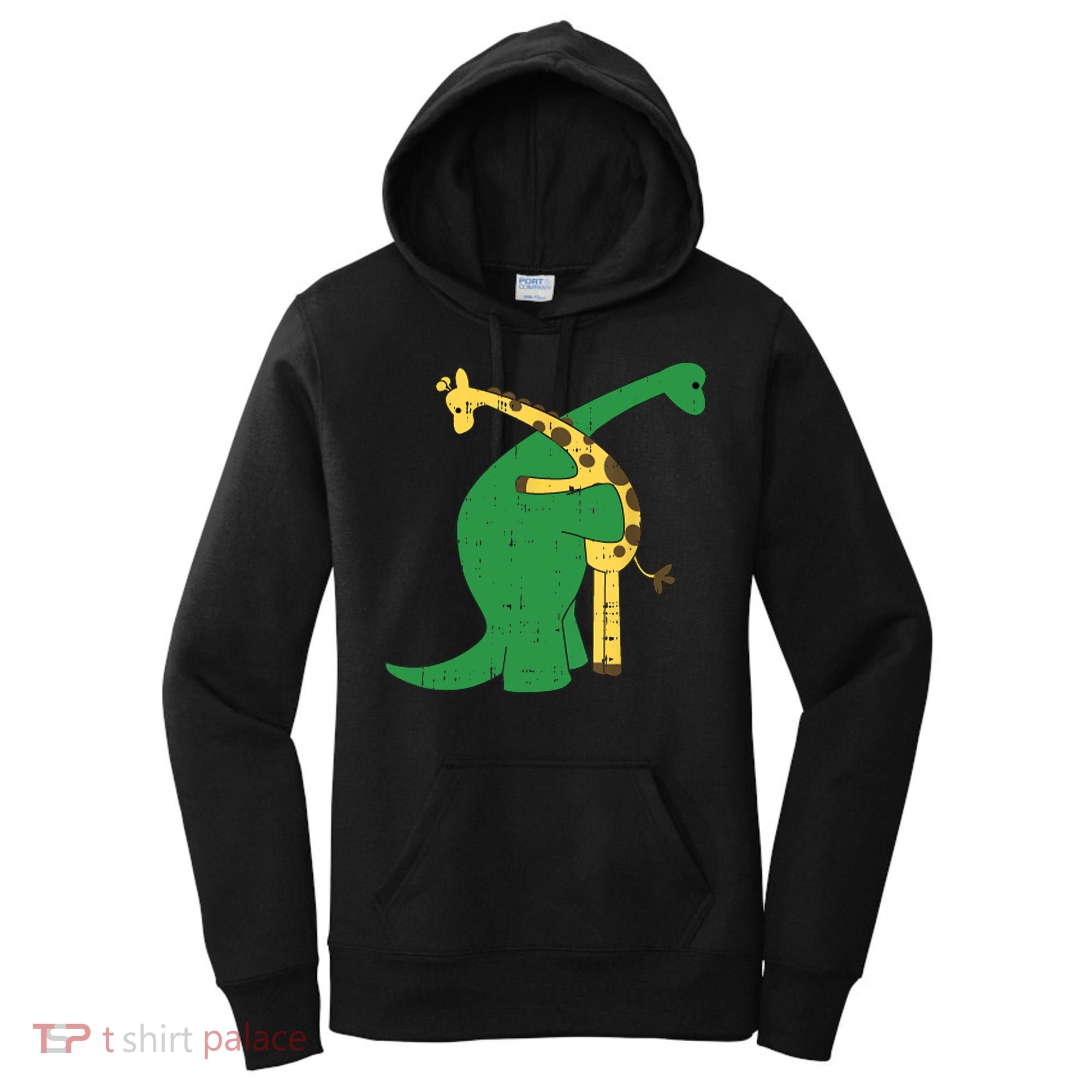 Giraffe Dinosaur Hug Love Dino Animals Safari Halloween Funny Gift Women's Hoodie