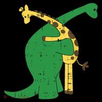 Giraffe Dinosaur Hug Love Dino Animals Safari Halloween Funny Gift Ornament thumb 1