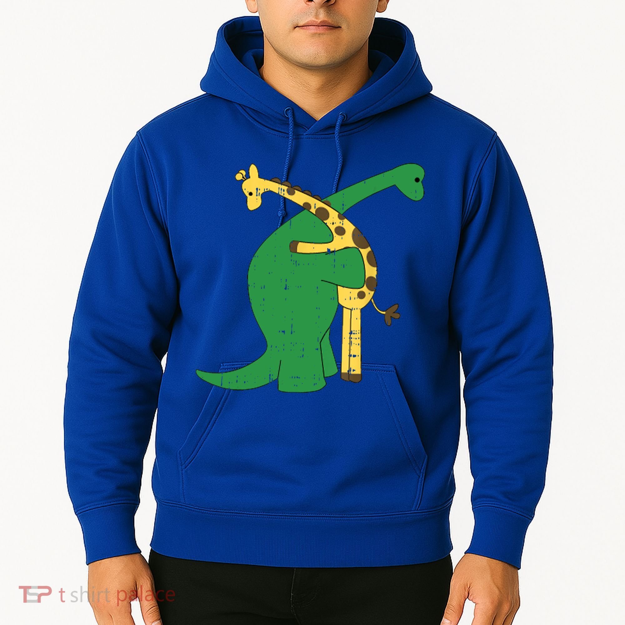 Giraffe Dinosaur Hug Love Dino Animals Safari Halloween Funny Gift Hoodie