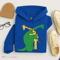 Giraffe Dinosaur Hug Love Dino Animals Safari Halloween Funny Gift Hoodie thumb 4