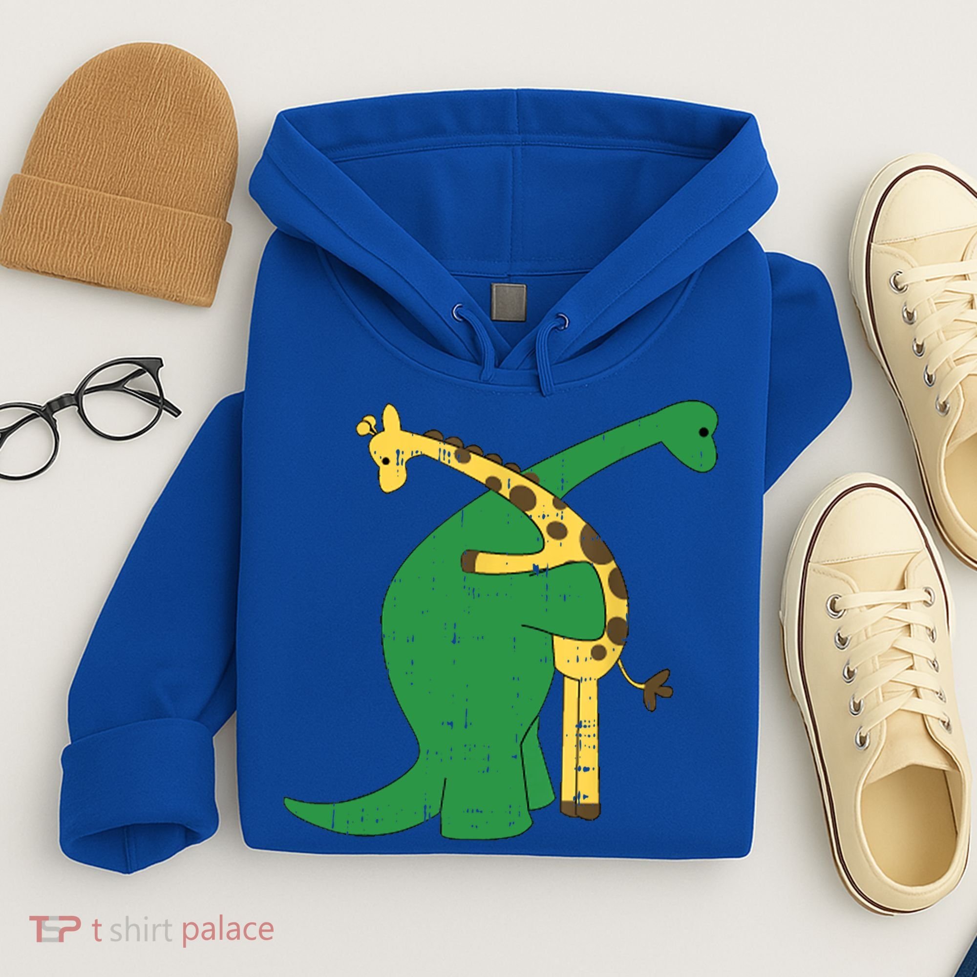 Giraffe Dinosaur Hug Love Dino Animals Safari Halloween Funny Gift Hoodie