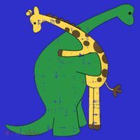 Giraffe Dinosaur Hug Love Dino Animals Safari Halloween Funny Gift Long Sleeve Shirt thumb 2