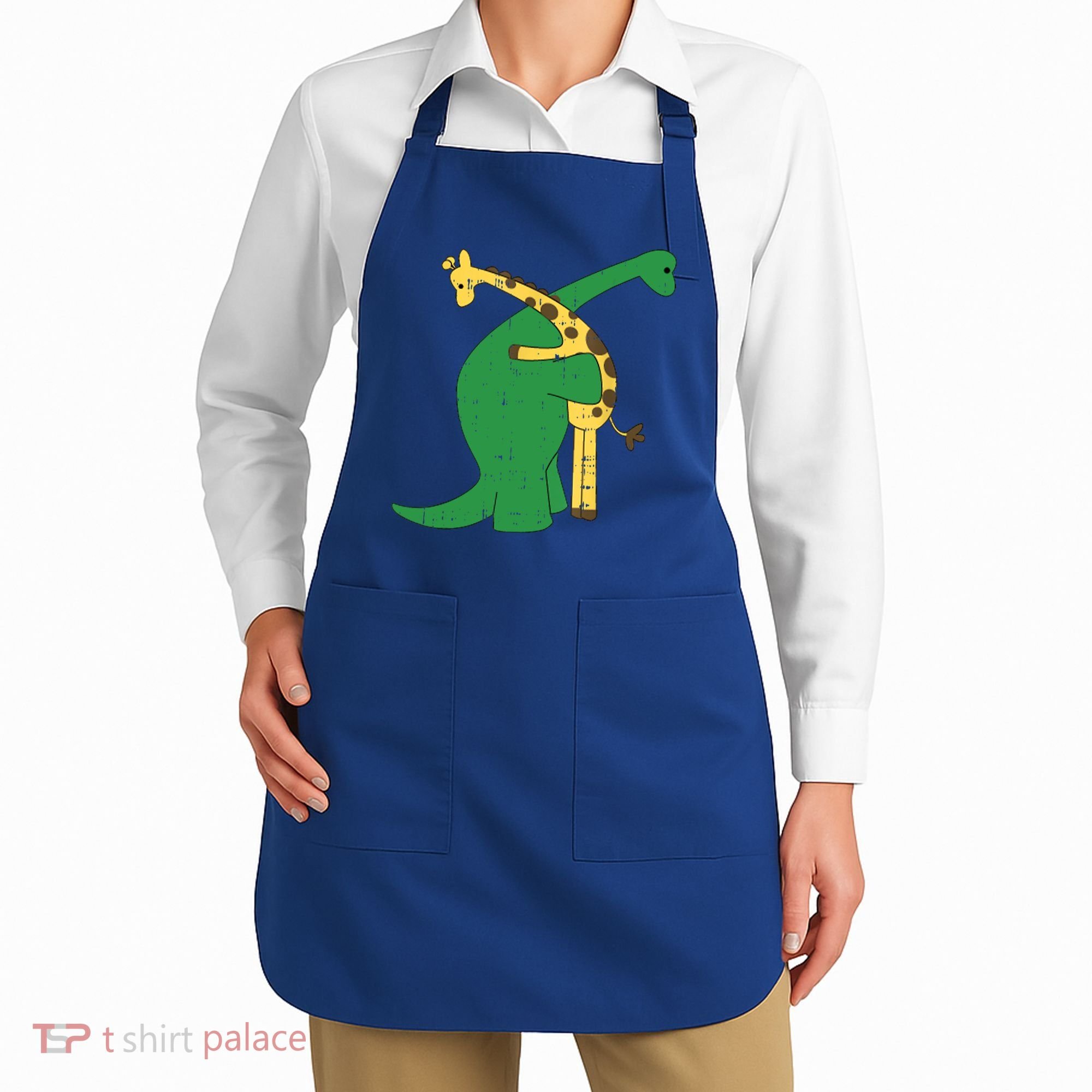 Giraffe Dinosaur Hug Love Dino Animals Safari Halloween Funny Gift Apron