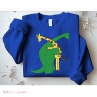 Giraffe Dinosaur Hug Love Dino Animals Safari Halloween Funny Gift Sweatshirt thumb 2