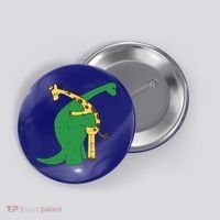 Giraffe Dinosaur Hug Love Dino Animals Safari Halloween Funny Gift Button thumb 0