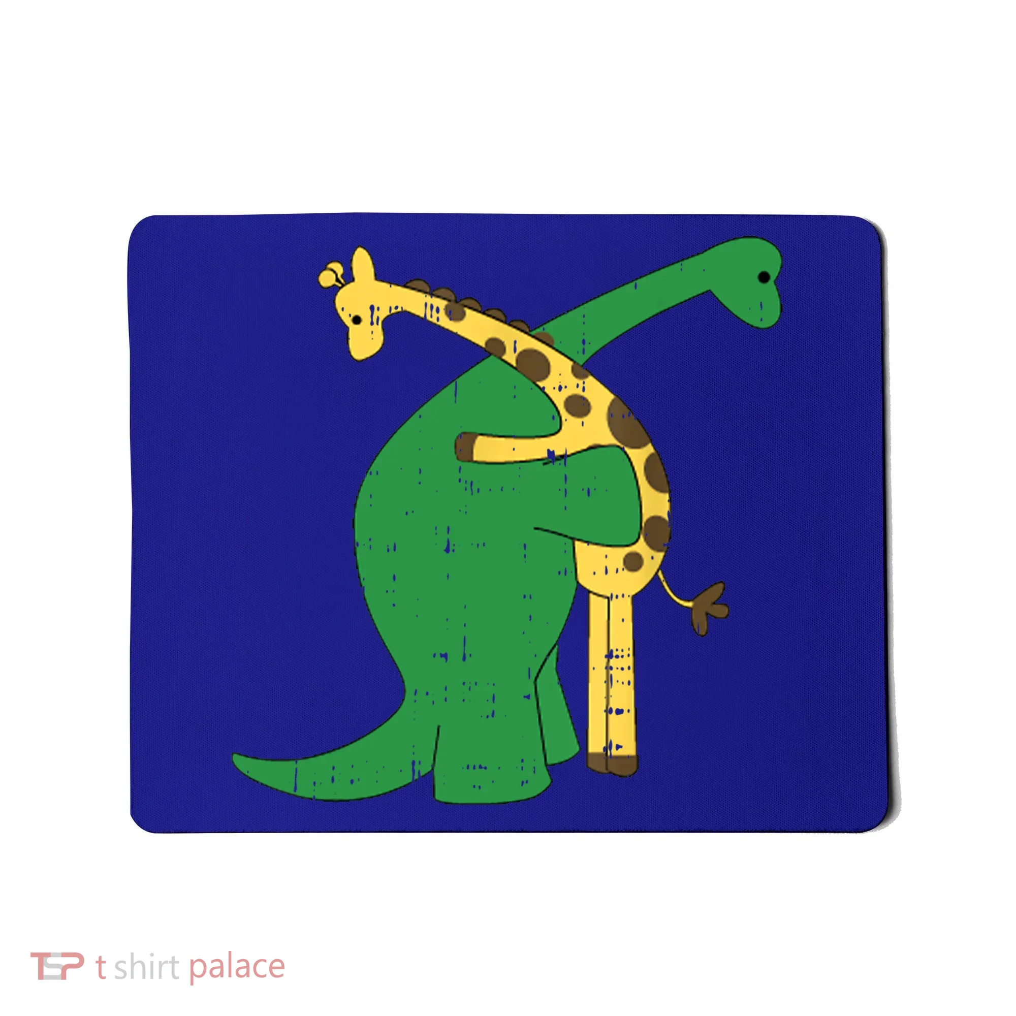 Giraffe Dinosaur Hug Love Dino Animals Safari Halloween Funny Gift Mousepad
