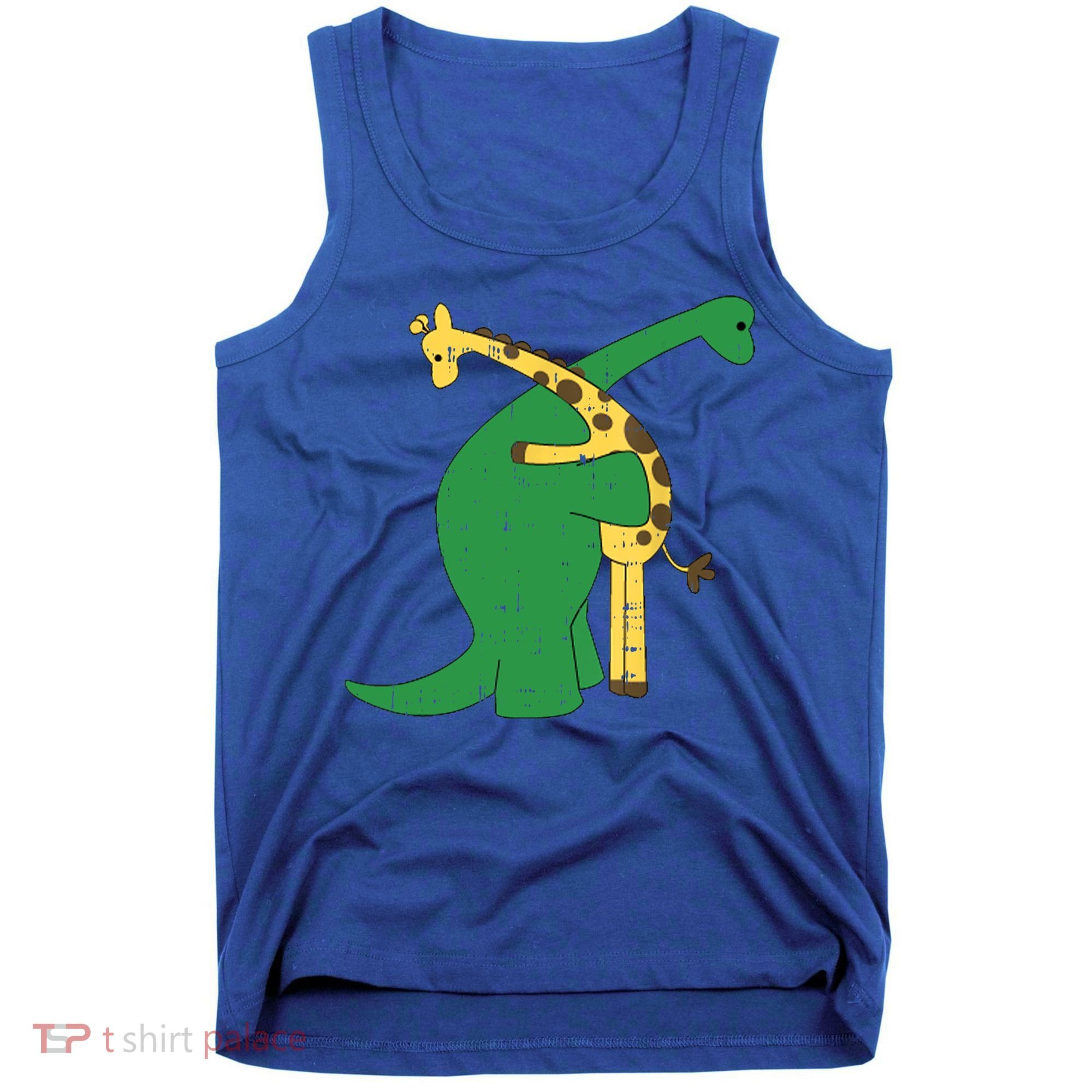 Giraffe Dinosaur Hug Love Dino Animals Safari Halloween Funny Gift Tank Top