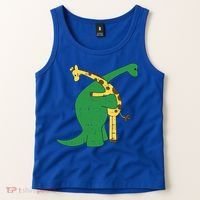 Giraffe Dinosaur Hug Love Dino Animals Safari Halloween Funny Gift Tank Top thumb 2