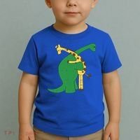 Giraffe Dinosaur Hug Love Dino Animals Safari Halloween Funny Gift Toddler T-Shirt thumb 2