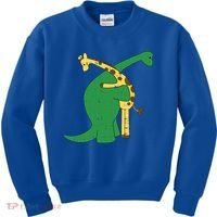 Giraffe Dinosaur Hug Love Dino Animals Safari Halloween Funny Gift Kids Sweatshirt thumb 0
